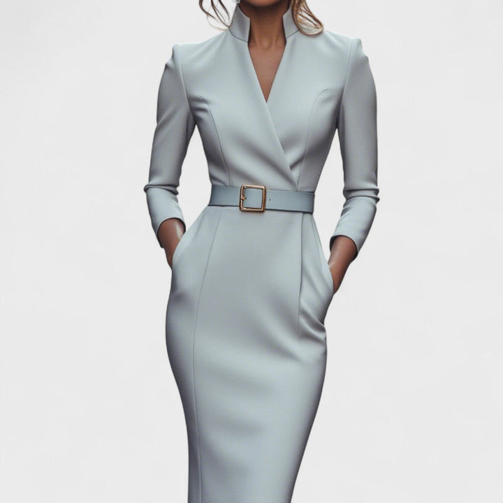 Sophia | Refined Dress with Belt and Collar