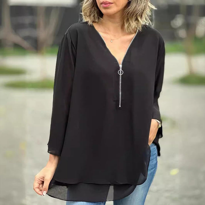 Selindra | Stylish V-Neck Flowy Top
